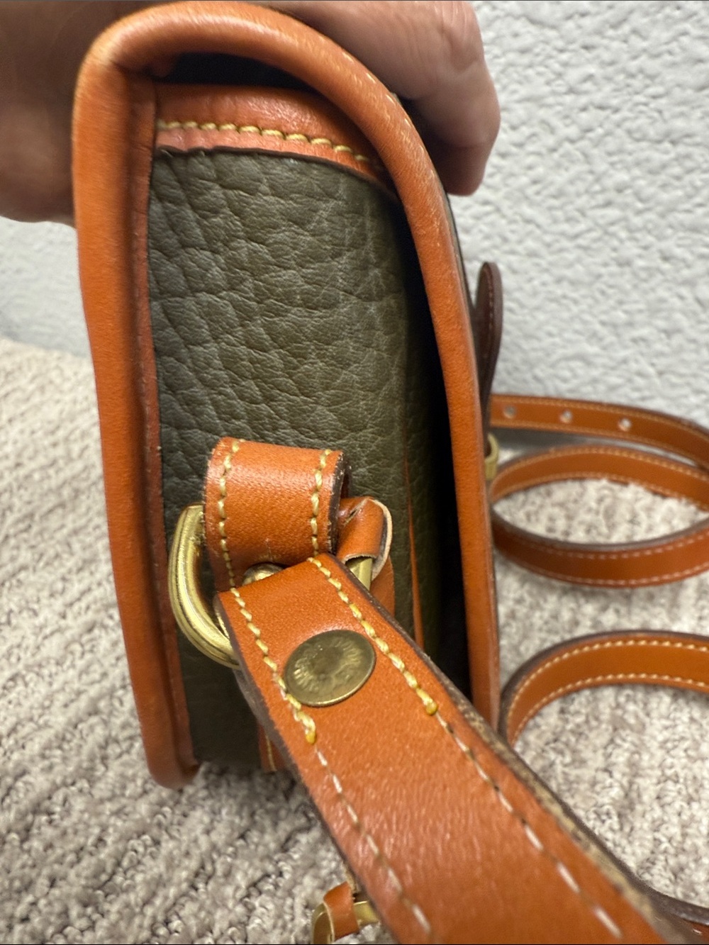Rare Vintage Dooney & Bourke Olive Equestrian Tack Crossbody Saddle Bag - Picture 8 of 14